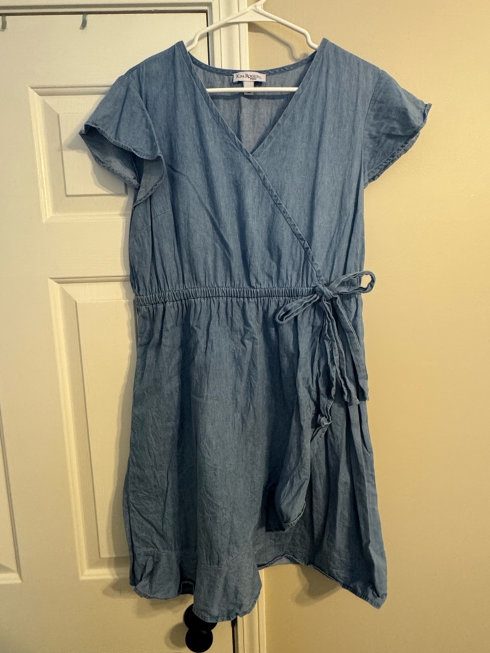 Kim Rogers Denim-Style Blue Wrap Mini Dress